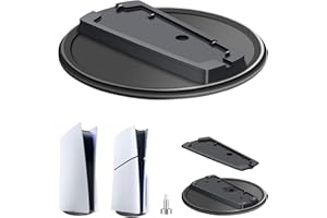 Effdrdfs Soporte Vertical para PS5 Slim/PS5 Disc y Consola Digital, Soporte Base para Accesorios PS5, Soporte Vertical Negro para Consola con Almohadilla Antideslizante y Tornillo