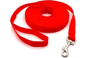 CICIING Schleppleine 10m für Hunde, Wasserdicht Hundeleine mit Handschlaufe und 360° Karabiner, Robuste Ausbildungsleine Schleppleine für Mittlere Große Kleine Hunde (Rot)