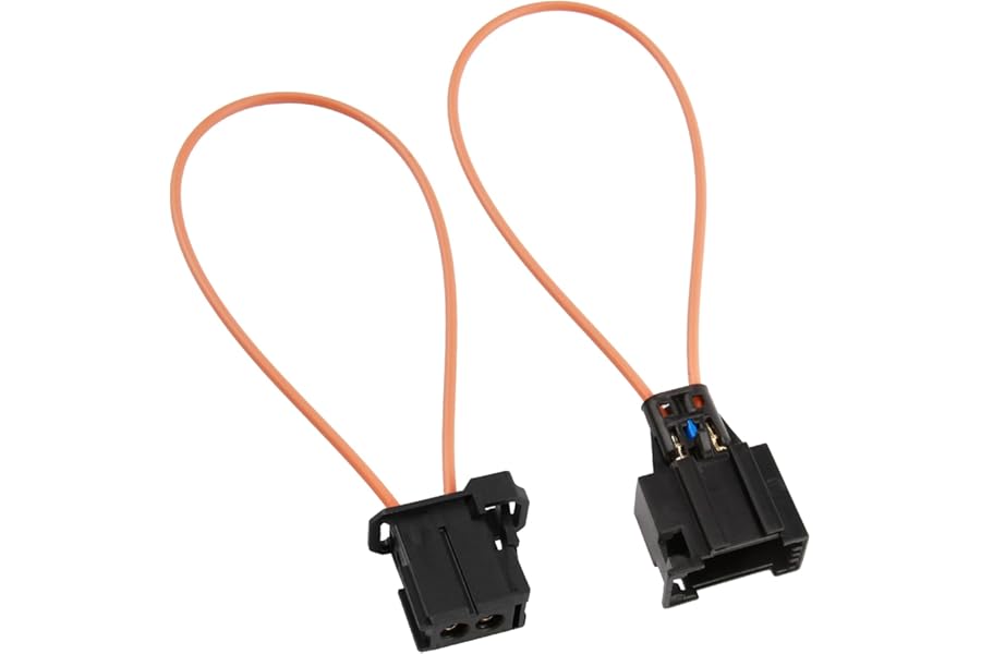 2 of Pack Most Fiber Optic Loop, Car Fibre Optic Connector Bridge Plug, Universal Optical Female & Male Adapter Connector Loop Bypass Cable for Retrofitting and Repair Work