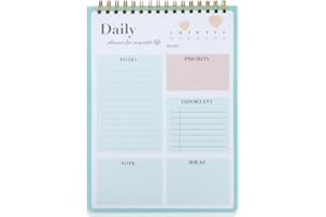 ‎VALICAER Tagesplaner Block Daily Planner mit To Do Liste, Prios, 52 Seiten Planer Wochenplaner Einkaufslisten und Ideen Notizen To Do Planer Notizblöcke für Schule Haushalt Büro für Aufgaben Termine (Grün)