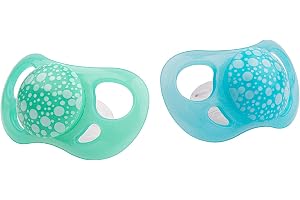 Twistshake 2x 6+ Månader Nappar, Lätt Napp Som Andas med extra ventilation och ortodontisk form, Silikonnappar för Känslig Hud, Pastellblått/Pastellgrönt
