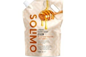 Amazon Brand - Solimo Moisture Care Liquid Hand Soap Refill - With Natural Milk & Honey Proteins, 1000ml