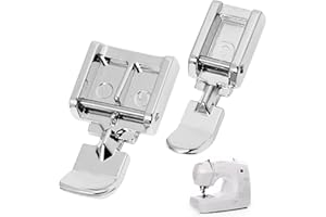 KNOCERY Zip Foot for Brother, Pack of 2 Tight Clip Foot, Universal Thin Presser Foot Compatible with Singer Brother Janome Sewing Machine