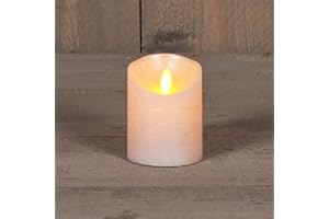 COEN BAKKER LED Echtwachskerze Kerze Farbauswahl Timer flackernde Wachskerze Kerzen Batterie, Farbe:Perle, Größe:10 cm