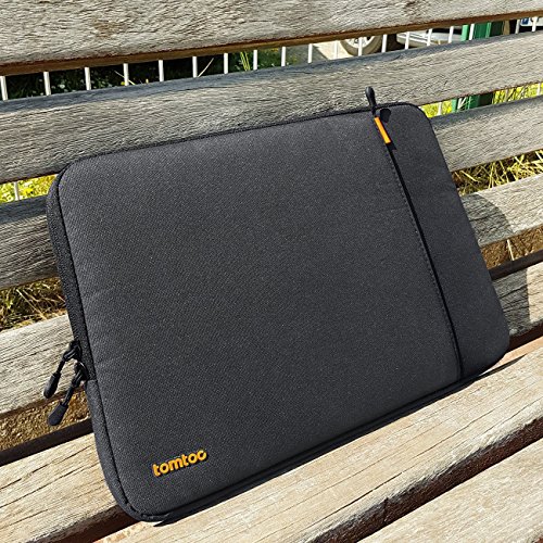 Tomtoc 360° Schutzhülle für 15 Zoll MacBook Pro Retina, Stoßfester Stoff Laptop Schutztasche, Spritzwasserfest, Schwarz - 6