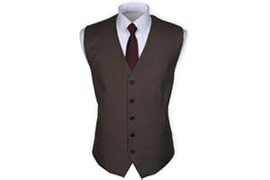Ruth&Boaz Men's 2Pockets 5Buttons Business Suit Waistcoat