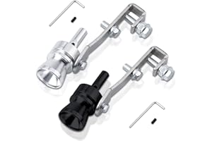 ERHUO 2 Pcs Black and Sliver Sound Turbo Whistle Turbo Sound Exhaust Muffler Pipe Black and Sliver Silencer, Aluminium, Car Turbo Muffler, Sound Simulator Whistle for All Vehicle Models