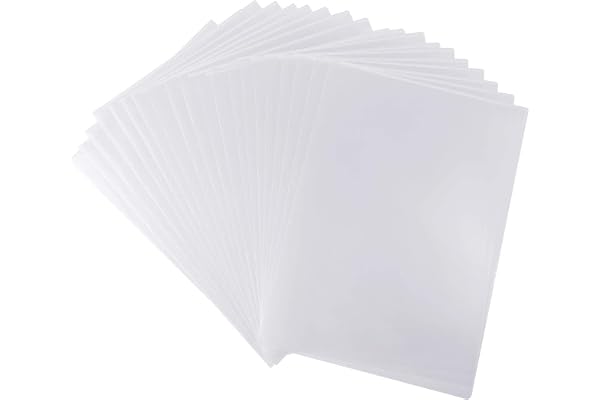 FEPITO 60 stycken A4 skurna spolbara mappar plastark skydd arkskydd plastplånböcker