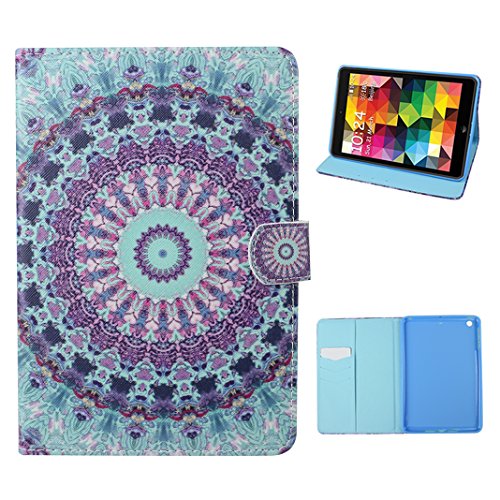 iPad Mini Schutzhülle Leder, iPad Mini2 Hülle, iPad Mini 3 Bumper Hülle, Moon mood® Ledertasche für Apple iPad Mini 1/iPad Mini 2/iPad Mini 3 7.9 Zoll, PU Leder Cover Hülle Folio Handyhülle Gemalt Muster Premium Bumper Tasche Backcover Handytasche Stand Etui im BookStyle Tasche mit Totem Mandala Entwurf Standfunktion Halter Kreditkarte Slots und Magnetverschluss Cover mit Weich TPU Innere Etui für iPad Mini 2 (nicht für iPad Mini 4)