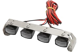 Dilwe RC Light Bar, RC Car Headlight LED Lights, Square Roof Lamp, Four LED Lights for 1/10 Scale Crawler Racing and Off-Road Enthusiasts