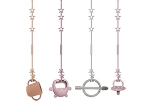 CLDY Baby Spielzeug Schnullerkette Silikon Cup Catcher, BPA-frei Sicherheitsgurte für Spielzeug, Trinkbecher Halteriemen für Kinderwagen Hochstuhl Autositz, Babytrage/Autositz 4 Stück