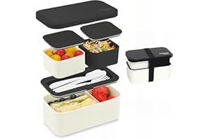 Bugucat Lunch Box 1450ml,Porta Pranzo 2 in 1 per Adulti e Bambini,Bento Box Senza BPA e a Prova di Perdite，Lunchbox Adatto al Microonde e Alla Lavastoviglie，Picnic Lavoro Scuola Fitness
