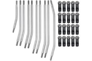 DESCONOCIDO Barras de acoplamiento RC 10pcs RC Link Rod RC Auto Accesorios para 1/10 RC Crawler 324 mm Distancia entre ejes Axial SCX10 TRX4 TRX-4