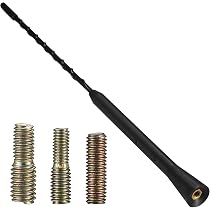 Antenna Auto Corta Universale 18cm – Ricezione AM/FM, Antiruggine In Metallo Con Gomma, Adattatori M4/M5/M6 Inclusi