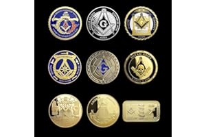 AtSKnSK 9 Pezzi Monete Massoniche Moneta Massonica degli Stati Uniti 9 Monete Sfida