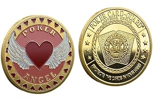 YIQILAFADA Protection de carte de poker pour pièces de collection - Jeux de table - Good Luck, Las Vegas, Accessoires de poker, Pot Committed, Requin, Ânes, Quees, Ace King Lucky Coin