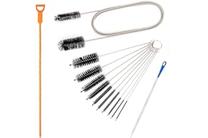 CIMOYBAI Juego de cepillos de Limpieza de 13 Piezas, Cepillo para Manguera de Nylon de Acero Inoxidable, Cepillo para Manguera de Acuario con Limpiador de desagüe en Espiral, Cepillo Flexible de desagüe para