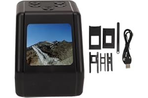 CRYFOKT Film Slide Negative Scanner, USB Film Scanner High Res 22MP with Slide Mounts Feeder View Edit Convert Restore Memories, Converts 135 126 110 8mm Film B W Negatives to 12MP JPG