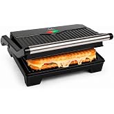JATA JEGR1107 &ndash; Electric Double Roasting Grill 1000W, Sandwich Maker and Grill 180&ordm;, Non-Stick Plates without PFOA, Total Ope