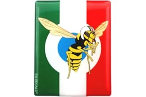 EU-DECALS - MIOVESPA COLLECTION Insignia frontal superposición 3D engomada para la insignia frontal (horncasting) de tu vespa, bandera italiana con el logotipo de Mio Vespa