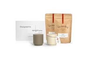 LARS NYSØM Set regalo con saliera e pepiera & spezie - Mini saliera e pepiera di design con il miglior sale alpino e pepe del Brasile in un'attraente confezione regalo (Brown/Beige)