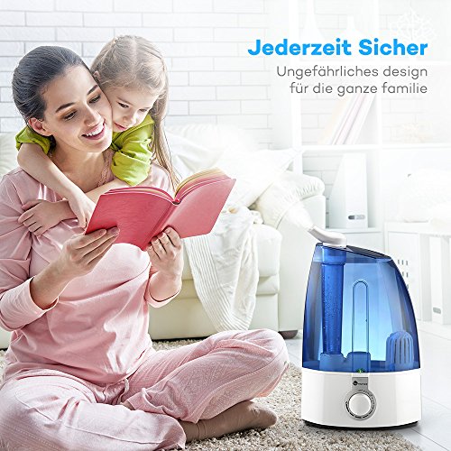 Luftbefeuchter TaoTronics 3,5L, 30W Ultraschall Raumbefeuchter, zwei 360° drehbare Dampfdüsen, extra feiner Keramikfilter, - 7
