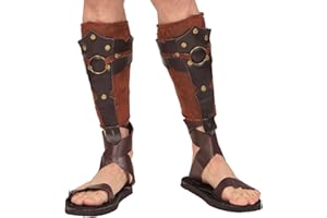 Amakando Protège-Tibias Gladiateur | Protège-Tibias Romains | Costume d'Achille Spartacus | Protège-Jambes de Guerrier