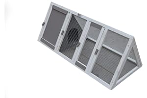 Bunny Business Pet Supplies Apex Run with Enclosure Rabbit/Guinea Run Hutch Hutches, 4ft Triangular Runs (GREY)