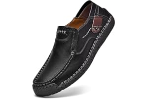 Dabbqis Men's Casual Leather Slip on Shoes,Mens Comfortable Driving Loafers for Men