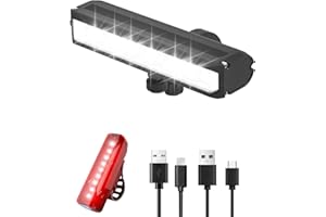 Victoper Luci Bici Luce Bici Anteriore e Posteriore,2024 Aggiornamento 10000 Lumen 6LED Luci Bicicletta Fascio Ampio,IPX4 Impermeabili,Ricarica Rapida,Luci Bici Set per Ciclismo Strada di Montagna
