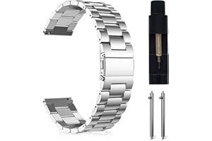 MaEiol 22mm Edelstahl Metall Armband für Huawei Watch GT 6 Pro/GT 6/GT 5 Pro/GT 5/4 46mm /Huawei Watch 5/4 46mm /Ultimate 2, Ersatzarmband Business Uhrenarmband Armbänder für Damen Herren - Silber