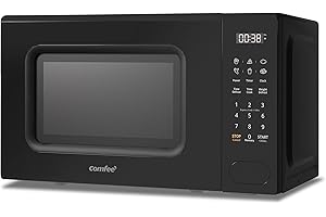 COMFEE' Forno a Microonde Digitale, 700W, 20L, 6 Menù Preimpostati, Express Cook, 11 Livelli di Potenza, Scongelamento, Funzione di Memorizzazione - Nero - CM-E202CC(BK)
