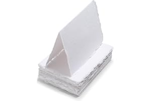 Wanderings - Carta per Biglietti Fatti a Mano con Bordo a Ponte - 25 Fogli - Carta per Acquerello/Tecnica Mista Artisti, Artigiani - Etichette, Segnaposti, Appunti - 150 GSM - Piegata a 5x9 cm