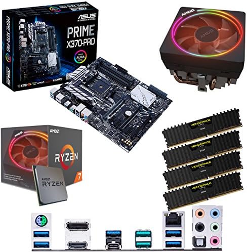 Components4All AMD Ryzen 7 2700 X 3.7GHz (Turbo 4.3GHz) Eight Core Sixteen Thread CPU, ASUS Prime X370-PRO Motherboard & 32GB 3000MHz Corsair DDR4 RAM Pre-Built Bundle