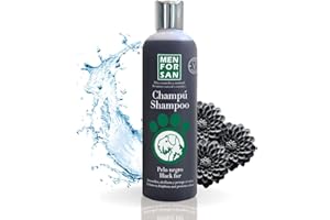 MENFORSAN Champú Pelo Negro para Perros | Intensificador del color | Aporta Brillo | Elimina Tonos Anaranjados | Hidratación Profunda | 300 ml