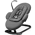 Stokke Steps Bouncer, Herringbone Grey/Black Chassis - for Babies 0-6 Months - Allows Independent Bouncing & Provides Soft Cradling Motion - Use Alone or with Stokke Steps Chair