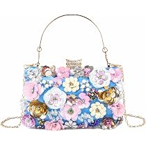 Bolso De Noche Elegante Con Rosa 3D - Clutch Floral Para Novias, Fiestas Y Eventos Especiales, Con Cadenas Ajustables