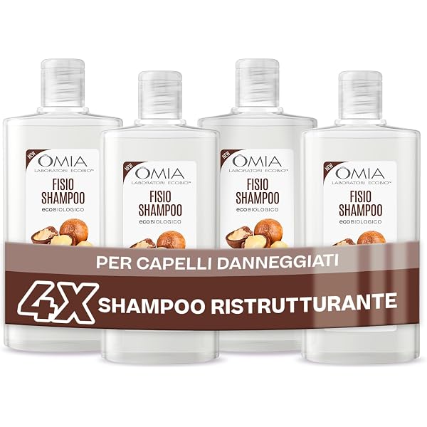 Omia Fisio Pflege-Shampoo Mit Teebaumöl – Für Feines & Brüchiges Haar, Silikonfrei, 3x200 Ml
