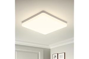 Yafido LED Lámpara de Techo Moderna 48W Plafón Led Cuadrado Ultra Delgado Downlight Blanco Natural 4000K 4320LM adecuada para Cocina Balcón Dormitorio Corredor Sala de Estar 30*30*4cm No-Regulable