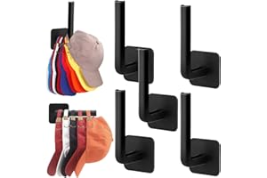 Letohoumia Kappenhalter Wand, Mützen Halterung selbstklebend, 5 Stück Cap Halterung Wand, Taschen Aufhänger Mehrzweck-Haken Organizer, platzsparend für Baseballkappen, Hüte, Tür & Schrank