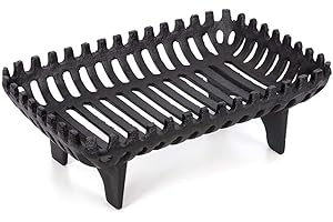 OMS HOME STORE 18'' Fire Log Basket Fireside Cast Iron Fireplace Open Log Coal Grate Burner