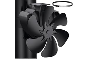 Drcokars 2025 Magnétiques Ventilateur Poele à Bois,6 Pales Silencieux Ventilateur de Poêle pour Cheminée Tuyau/Poêle à Granulés