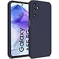 DIZORO Microfiber Candy Case Compatible for Samsung A55 Smooth Touch Cushion Liquid Soft Silicone Gel Rubber Phone Cases Non-Slip Full Body Protective Shockproof Back Cover (Navy Blue)