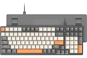 ZIYOU LANG Klawiatura gamingowa K3, przewodowa, 100% klawiatura mechaniczna z niebieskimi przełącznikami, podświetlana tęczą LED, pełne klawisze Anti-Ghosting, z klawiaturą numeryczną, metalowym