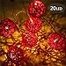 Produktbild Kugel Lichterkette, Morbuy 2m Kugel Lichterkette 4cm Kugel 3AA Batterie 20 LED Lichterkette Festlich Hochzeiten Geburtstag Party Lichterketten (Rot)