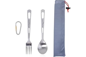 Boundless Voyage Cuchillo de Mesa de Titanio Cuchillo Tenedor Cuchara Spork Palillos Camping Cubiertos Set Uso en el hogar Viajes Mochilero Utensilios de Titanio