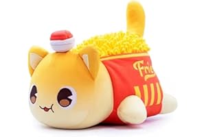 LAIBUY Cat Plush Pillow, Soft Kawaii Kitten Anime Plushie Hugging Pillow, Cute Stuffed Cat Animal Plush Toys Suitable Kids Boys Girls and Her Birthday Christmas Day Gifts (frits)