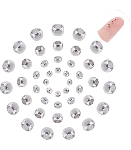 30 Perles à écraser En Argent Sterling 925 - 2 Styles (4mm Et 5mm) Pour Fabrication De Bijoux - Cache-nœuds Demi-ronds