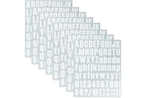 SZCXDKJ 8 Fogli Lettere Numeri Autoadesivi in Vinile, Adesivo di Numeri di Cassetta Postale per Segni, Finestre,