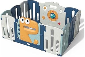 Star Ibaby Parque de Bebe XL Dinos/Incluye Barrera de Juegos/Multiples Formas de Montaje/Modelo Dinos